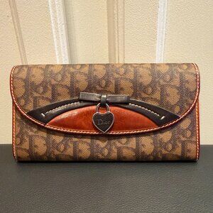 Christian Dior "Romantique" Trotter Heart Charm Long Wallet COA Incl.